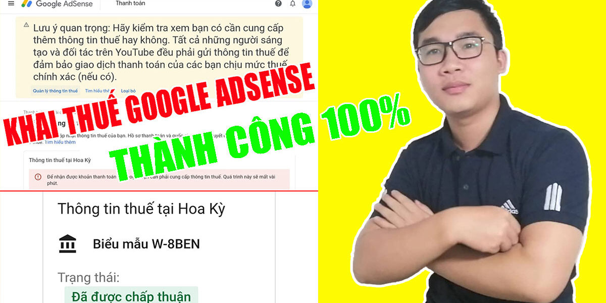 Hướng dẫn khai báo thuế cho tài khoản google adsense